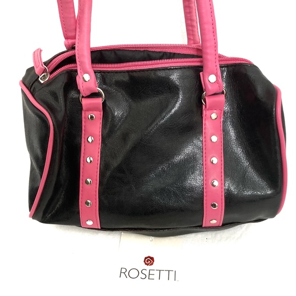 Rosetti Faux Leather Black & Pink Purse - Picture 6 of 14